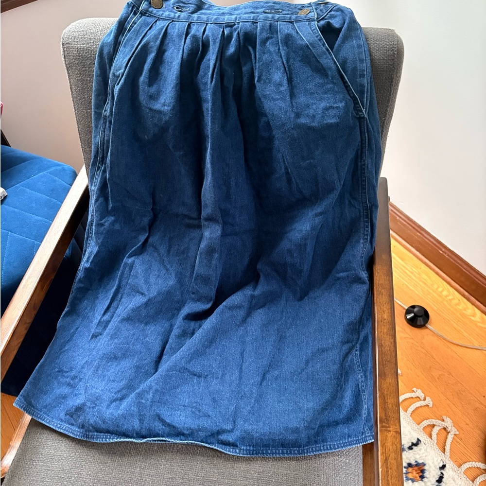 Vintage Calvin Klein Dark Blue Cotton Midi Skirt